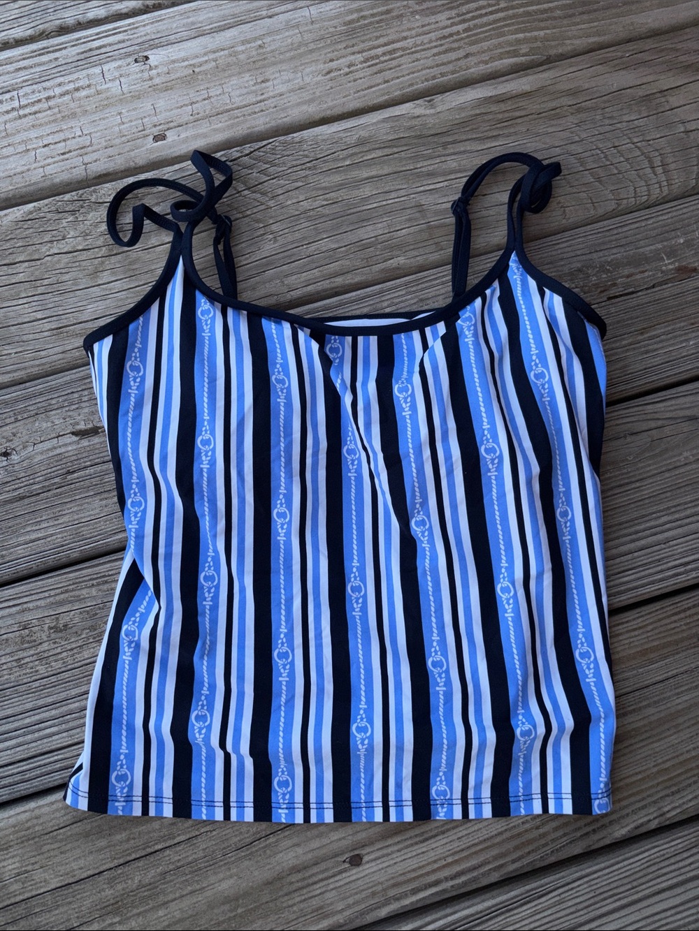 Nautica White and Navy Tankini Top